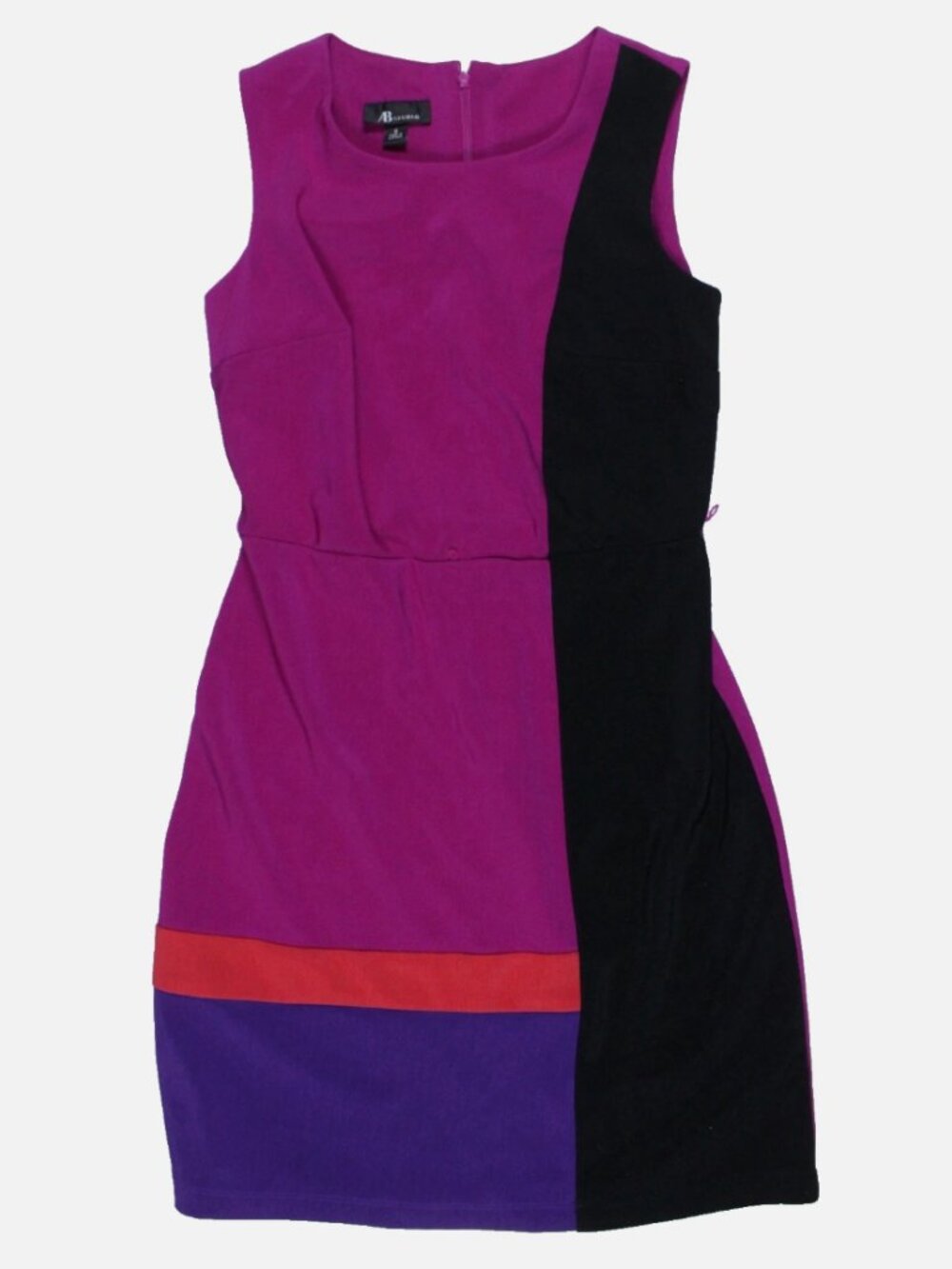 Colorblock Sleeveless Dress pink black AB studio sz 6 Y2K sheath